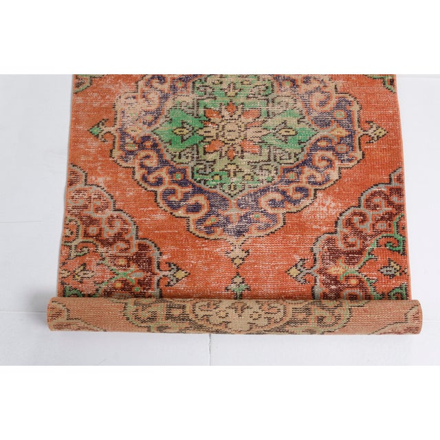 Textile 1960s Muted Terracotta Turkish Runner For Sale - Image 7 of 10