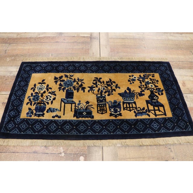 Textile Antique Chinese Baotou Pictorial Rug - 02'05 X 04'06 For Sale - Image 7 of 9