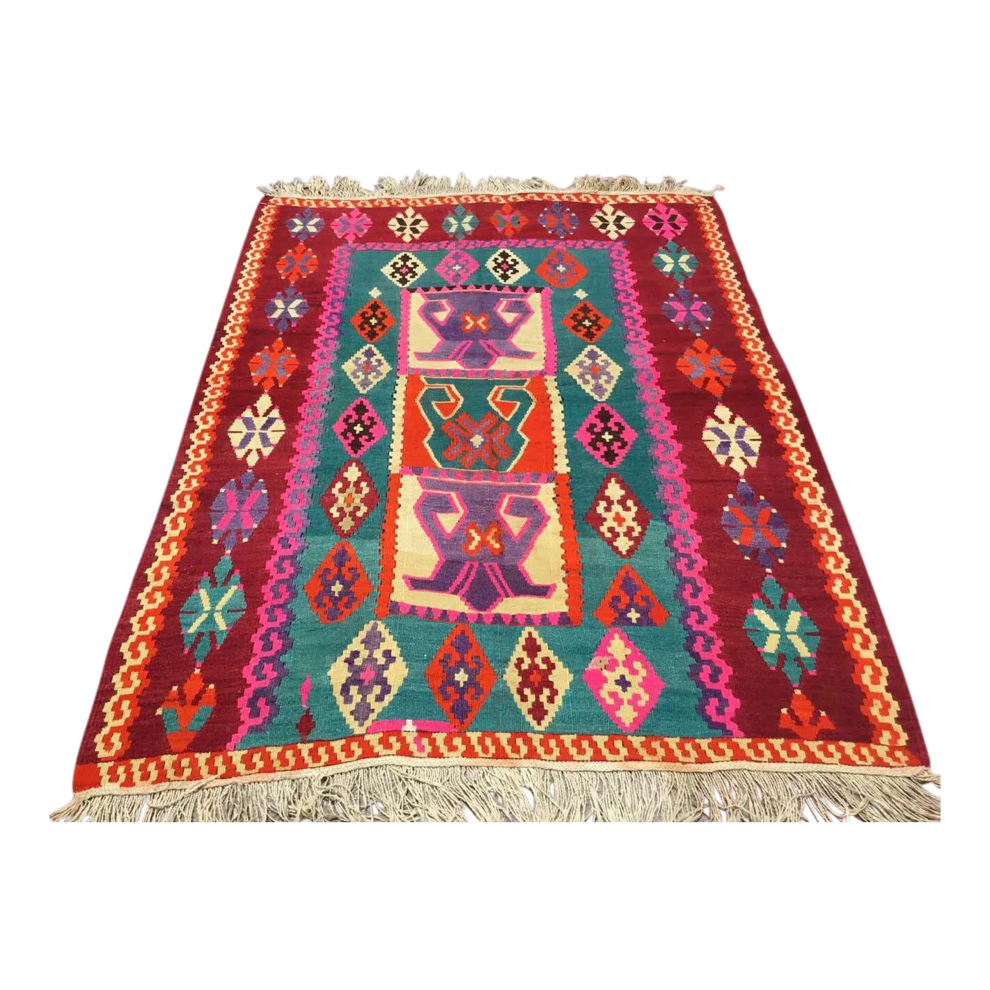 Vintage Colorful Kilim Rug, 68