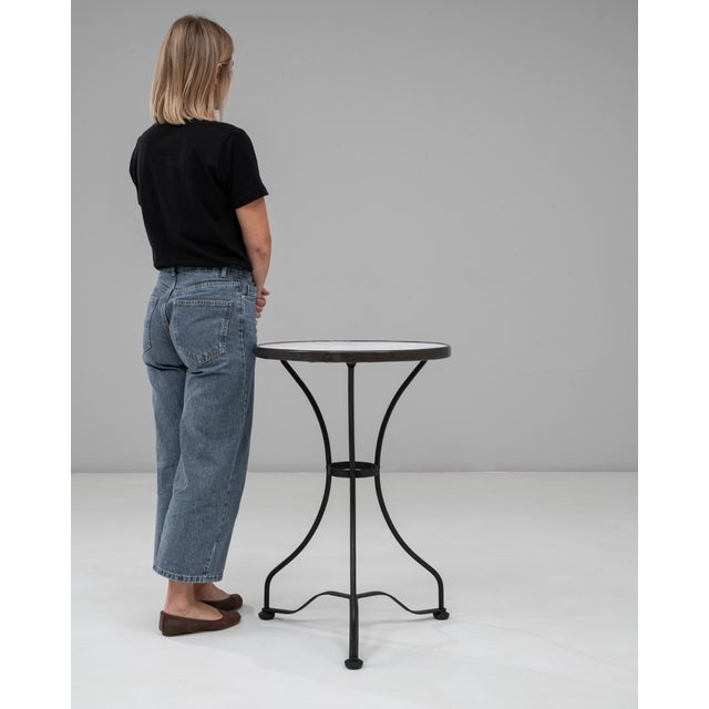 1900s French Bistro Style Iron Table With Marble Top For Sale - Image 17 of 18