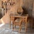 Wood Cane and Bamboo Dressing Table with Oval Mirror and Stool, Set of 2 For Sale - Image 7 of 9