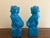 1960s Japanese Turquoise Glazed Porcelain Foo Dog Guardian Lions, Pair For Sale - Image 9 of 12