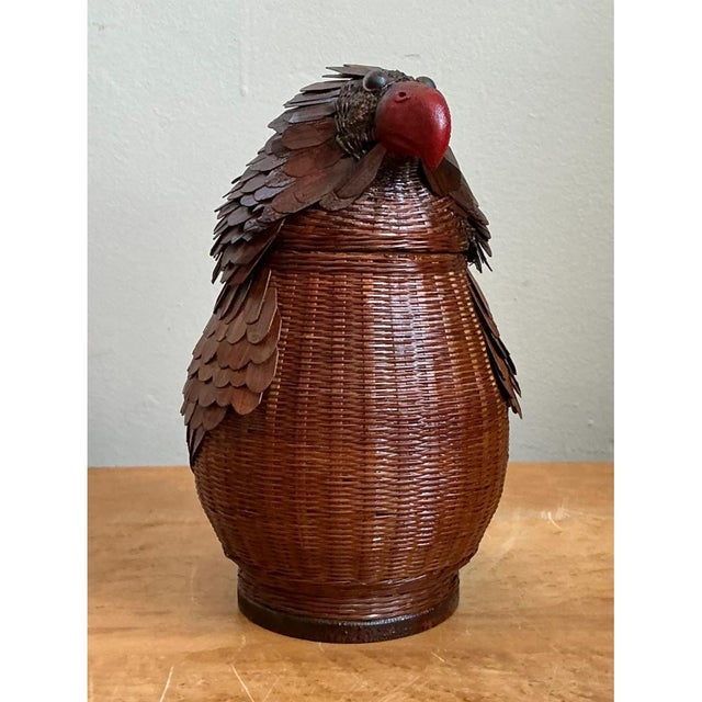 Vintage Shanghai Weave Parrot Basket For Sale - Image 4 of 12