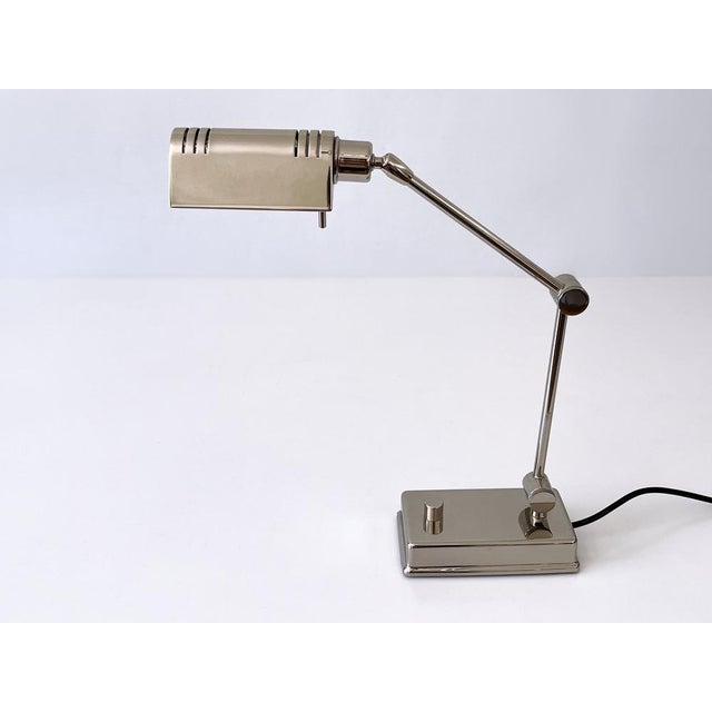 Contemporary Nickel-Plated Brass Adjustable Desk Light from Holtkötter, Germany, 1980s For Sale - Image 3 of 18