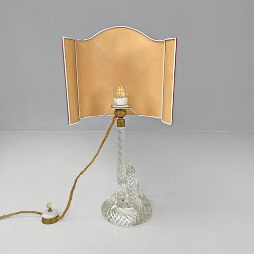 Italian Art Deco Table Lamps in Murano Glass and Floral Fabric attributed to Seguso, 1930s, Set of 2 For Sale - Image 6 of 18