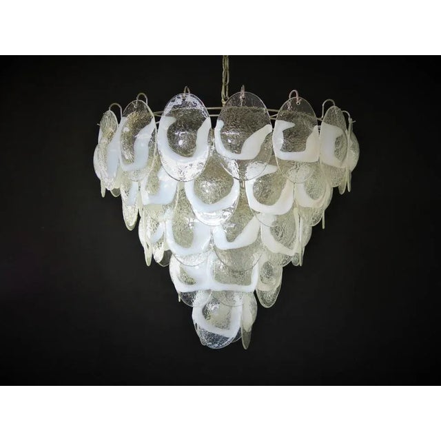 Murano Shell Chandeliers by Mazzega, Set of 2 For Sale - Image 8 of 13