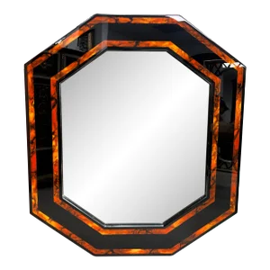 1970s French Modern Lacquered Mirror by Jean-Claude Mahey