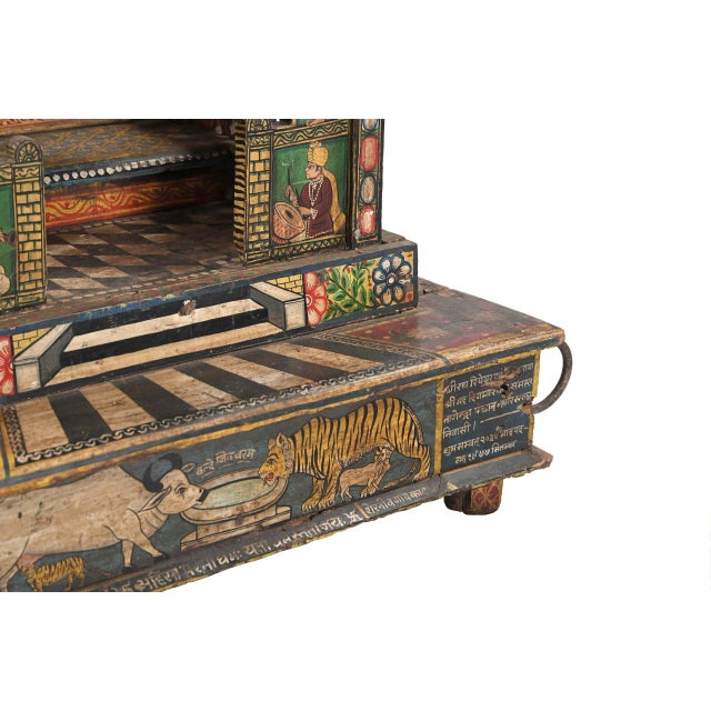 Antique Indian Painted Hanging Mandir or Home Temple, of the highest quality and in amazing condition. It is finely...