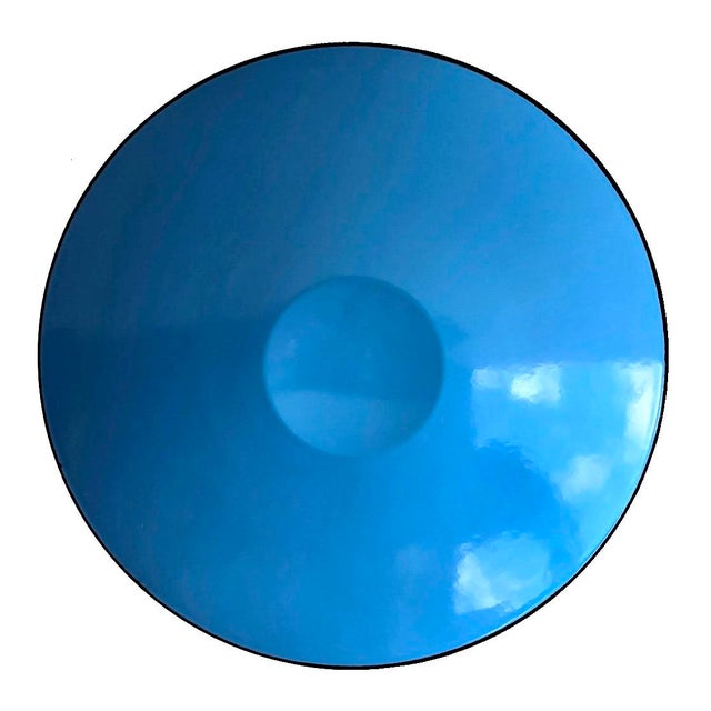 Vintage Large Blue Enamel on Steel Bowl in the Style of Krenit For Sale - Image 9 of 13