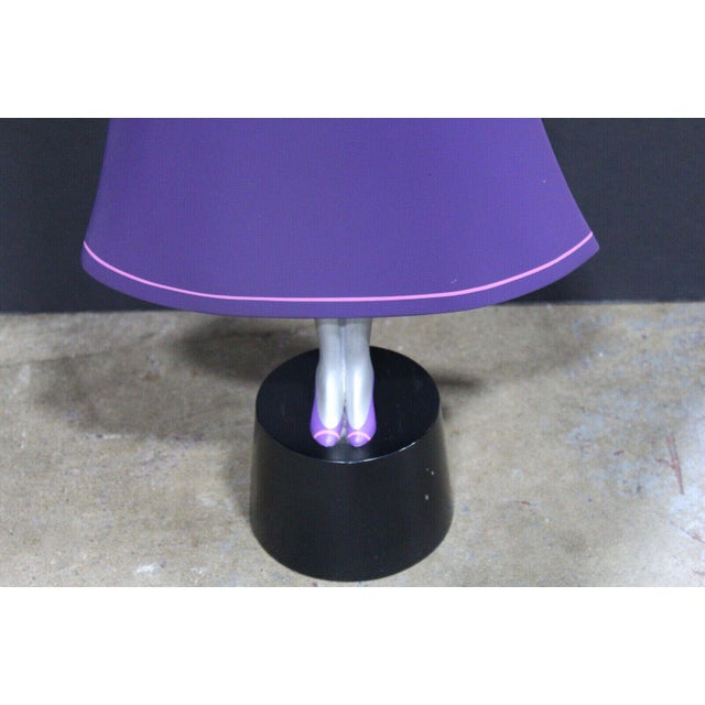 Purple 1980s "Woman in Purple" Figurative Surrealist Wood Sculpture by JW Eaton For Sale - Image 8 of 11