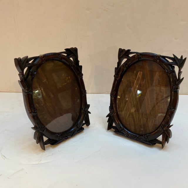 A Pair of Antique Chinese Hand Carved Picture Frames For Sale - Image 9 of 10