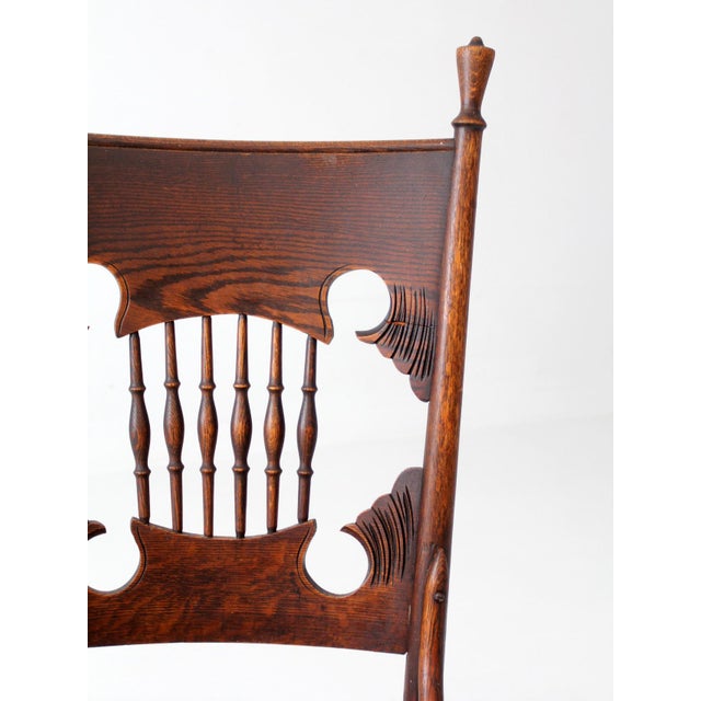 Antique Eastlake Victorian Side Chair With Leather Seat For Sale - Image 11 of 17