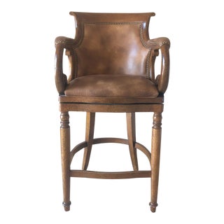 Hancock & Moore Jockey Club Swivel Stool For Sale