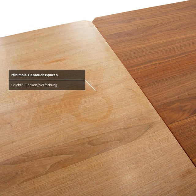 Wood Extendable Dining Table in Walnut For Sale - Image 7 of 16