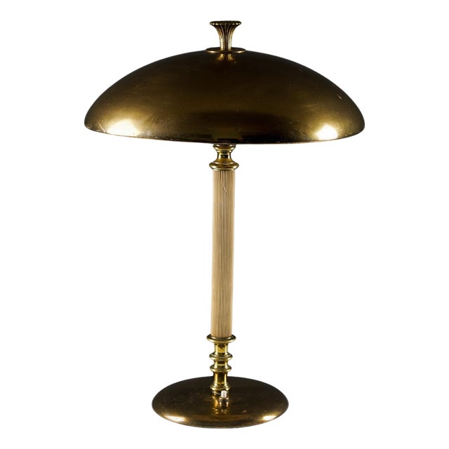 Table Lamp in Brass and Bakelite from Nordiska Kompaniet, Sweden, 1930s For Sale