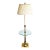 Classic 1970s Brass / Glass Floor Lamp Table For Sale