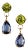 Peridot and Kyanite Dangle Earrings in 14k Yellow Gold - 2 Pieces For Sale