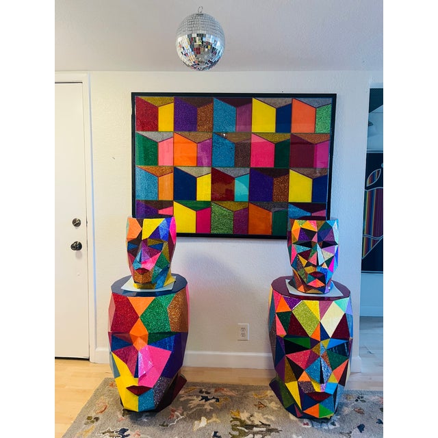 "Futuristic Rio Slum" Contemporary Original Mixed-Media Painting by Mauro Oliveira For Sale - Image 10 of 13