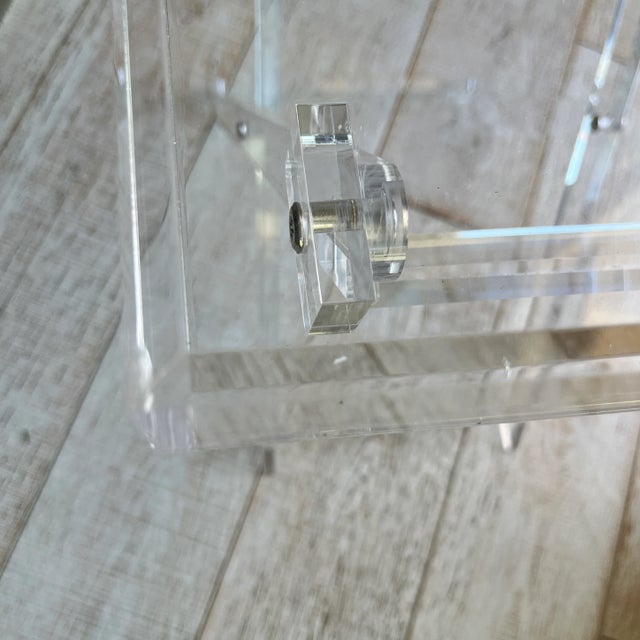 Transparent Modern Lucite Folding Tray Table For Sale - Image 8 of 10