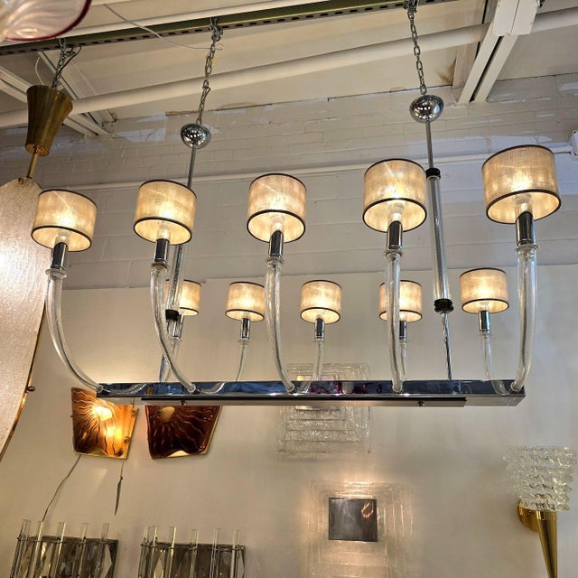 1970s Mid Century Modern Large Murano Glass Chandelier For Sale In Dallas - Image 6 of 16