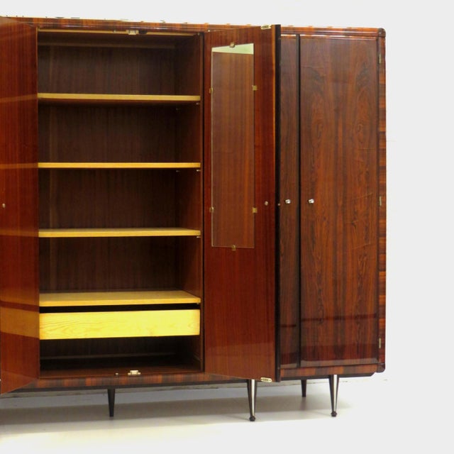 Mid-Century Italian Wardrobe in Rosewood, 1960s For Sale - Image 4 of 8