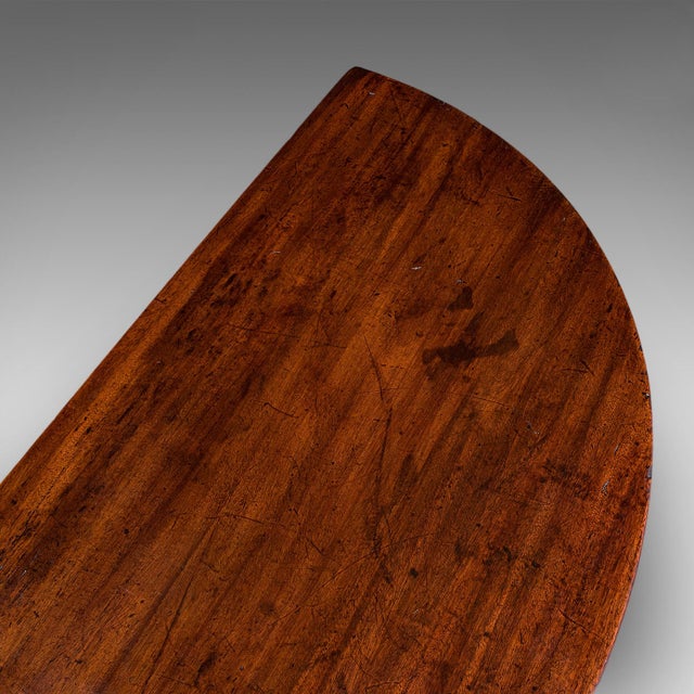 Wood Antique Demi Lune Console Table, English, Alcove, After Hepplewhite, Georgian For Sale - Image 7 of 9
