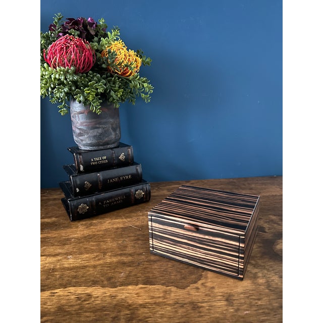 Contemporary 1990s Zebrawood-Style Decorative Box For Sale - Image 3 of 12