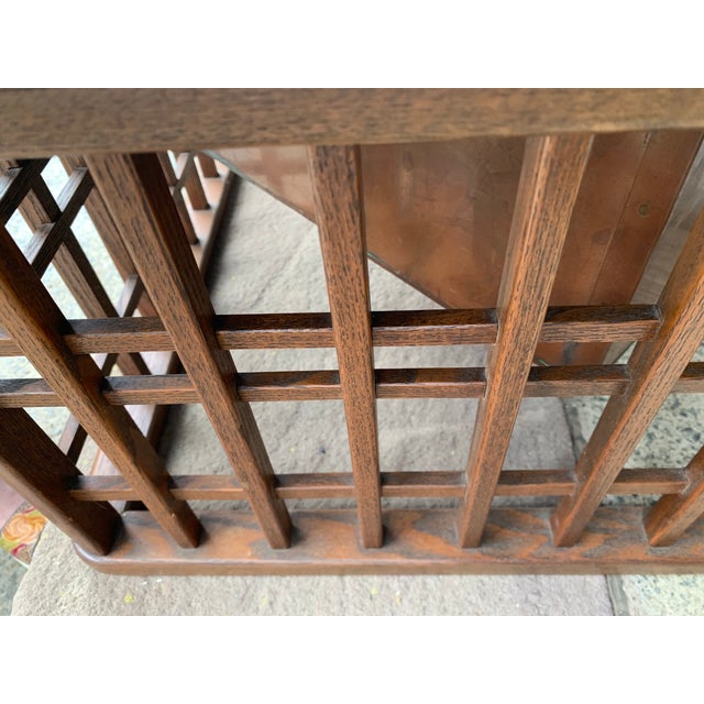 1960s Mid-Century Oak Planter With Copper Insert 24 Inches Square For Sale - Image 5 of 7