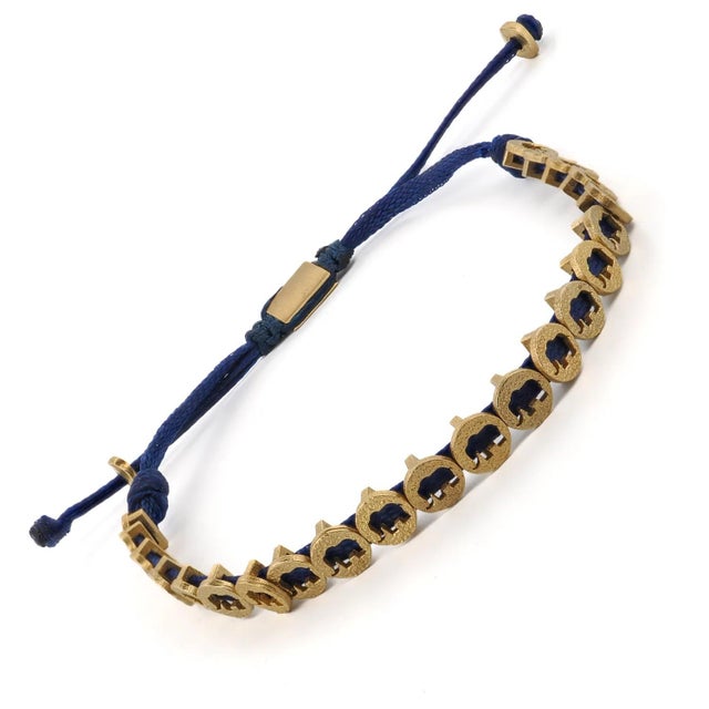 Contemporary Lucky Elephant Blue Woven Unisex String Bracelet For Sale - Image 3 of 6