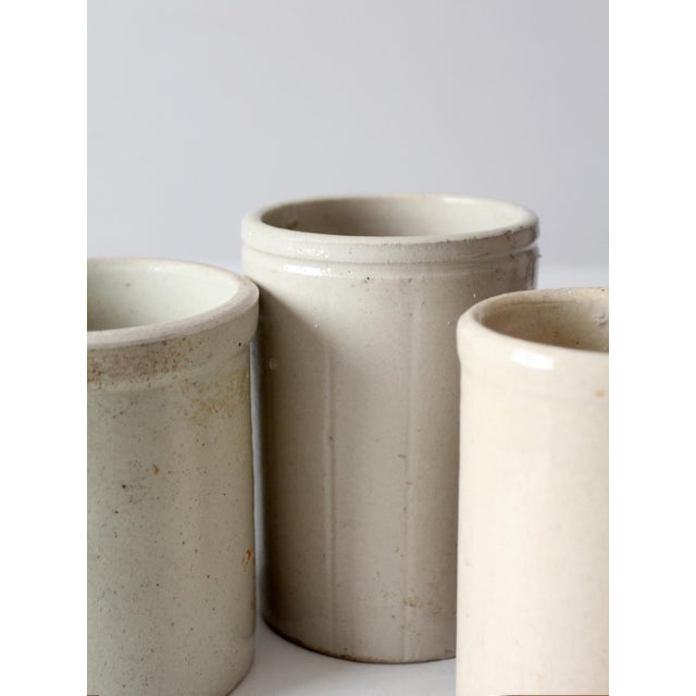 Antique Stoneware Kitchen Crocks Set of 3 For Sale - Image 14 of 17