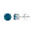 Contemporary 14K White Gold 3.00 Cttw Blue Lab Grown Diamond Stud Earrings with Screw Backs For Sale - Image 3 of 5
