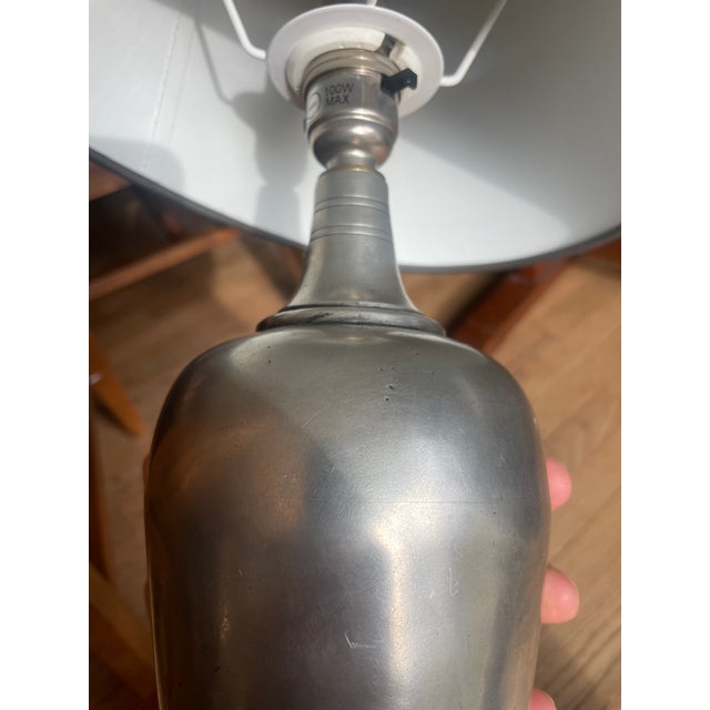 Metal Vintage Arte Italica Tavola Marinoni Pewter Lamp Base For Sale - Image 7 of 12