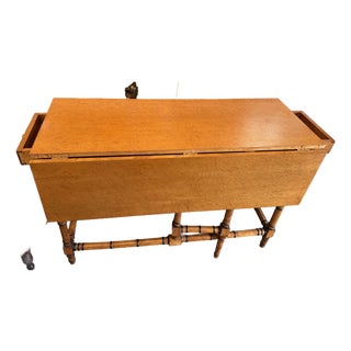 Vintage Birds Eye Maple Drop Leaf Table For Sale