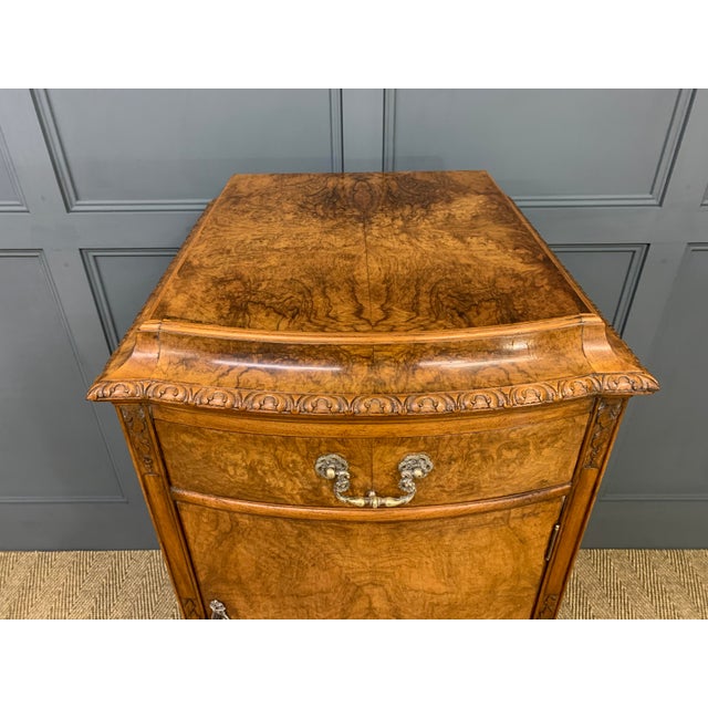 Tall Burr Walnut Pedestal Cupboards, 1910, Set of 2 For Sale - Image 13 of 18