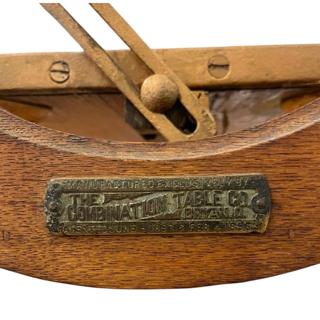 Antique Combination Table Co Folding Convertible Table Bookcase Patented 1893 Victorian Adjustable Shelving Unit. For Sale - Image 9 of 11