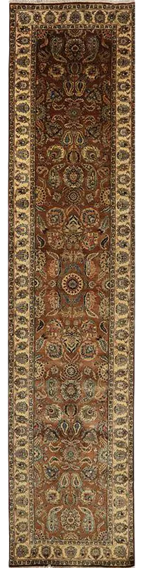 Handwoven Mughal Runner Rug 4'0" X 18'4"
