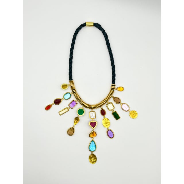 Gold 1990s H. Stern 18k Yellow Gold Multicolor Gemstone Necklace For Sale - Image 8 of 10