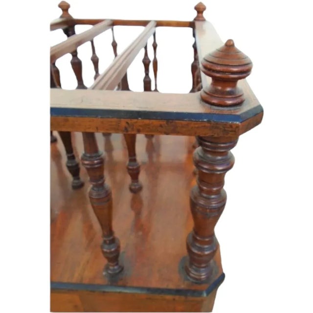 Mid 19th Century Vintage English Walnut Victorian Magazine Rack For Sale In Naples, FL - Image 6 of 6