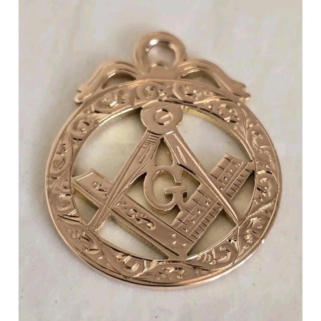 Early 20th Century Davis 9ct Rose Gold Masonic Fob Pendant by William Oakley, 1908 For Sale - Image 5 of 18