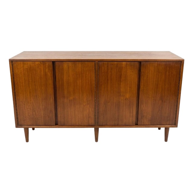 Mid Century Foster McDavid Walnut Credenza Sideboard Console Cabinet For Sale