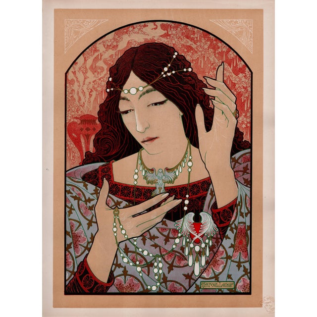 Marcel Lenoir, Invocation à la Madone d'Onyx Verte, 1897, Lithograph on Paper For Sale - Image 10 of 10