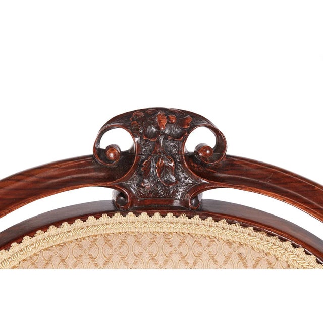 Set of Victorian Carved Walnut Chairs For Sale - Image 4 of 14