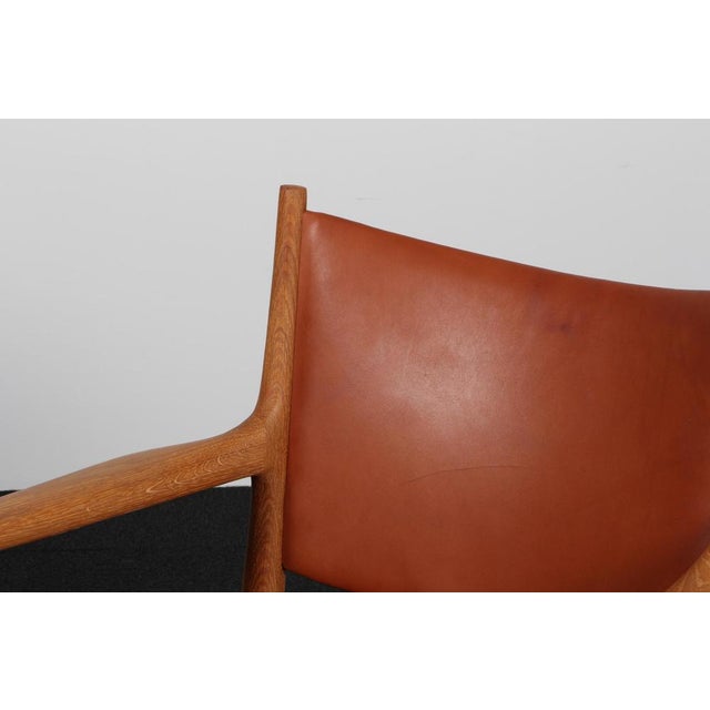 Model JH513 Armchair in Oak and Leather attributed to Hans J. Wegner, 1960s For Sale - Image 3 of 10