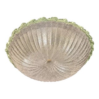 Traditional Italian White Graniglia Budinomurano Glass Flush Mount by Simoeng for Simoeng For Sale