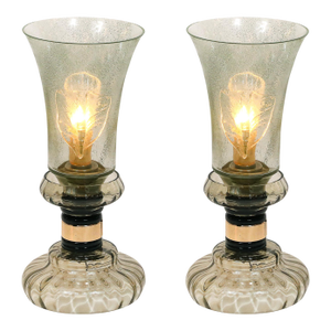 1970s Mid-Century Modern Enclosed Tulip Form Smoked Hand-Blown Murano Glass by Cenedese