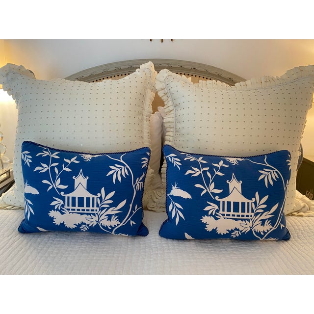 2010s Chinoiserie Design Pillows With Down Inserts For Sale - Image 5 of 5
