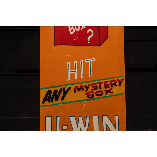 Mid 20th Century Vintage Double Sided Hand Painted Carnival Game Sign For Sale - Image 5 of 6