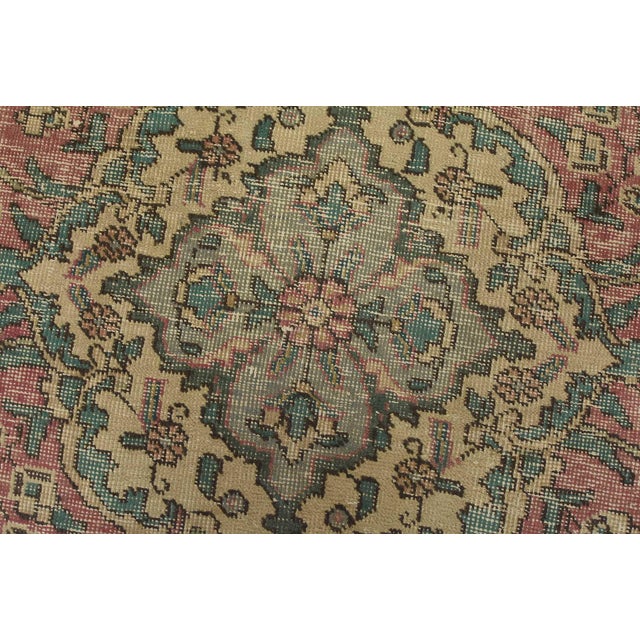 Violet Tabriz Rug 9’5” X 12’3” Violet Wool Vintage Distressed Hand-Knotted Carpet For Sale - Image 8 of 15