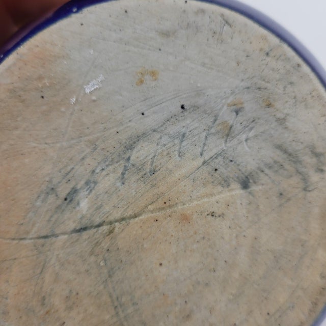 Blue Puisaye Stoneware Pitcher by Léon Pointu, 1930s For Sale - Image 8 of 9