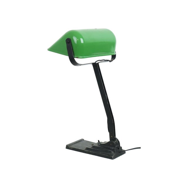 Iconic art deco desk lamp—also known as a notary or banker's lamp—manufactured by the belgian company erpé (model no. 52);...